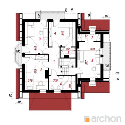  Maja jõhvikates (G) 2. korruse plaan